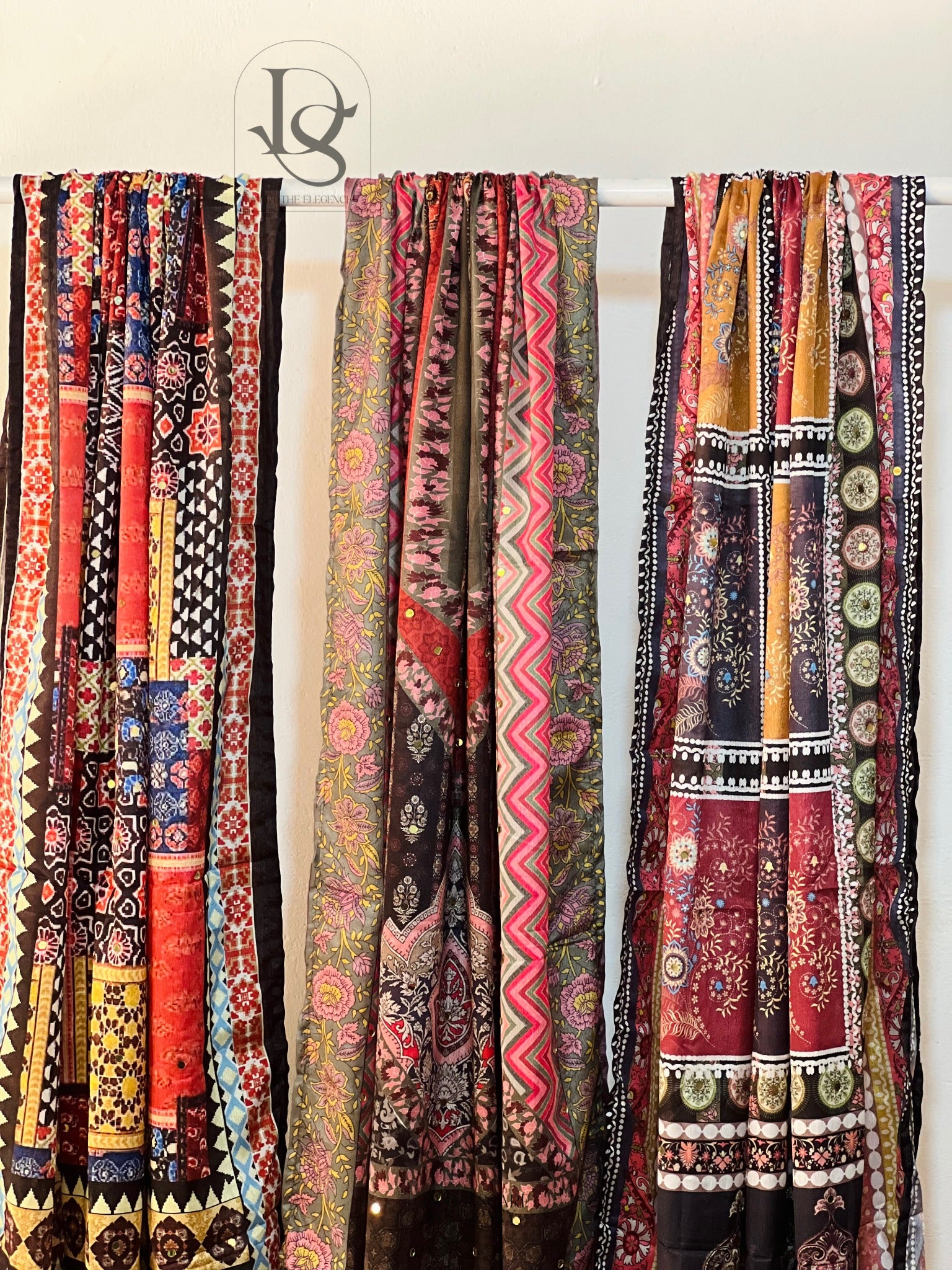 ETHNIC PRINTED SEQUIN HIJAB