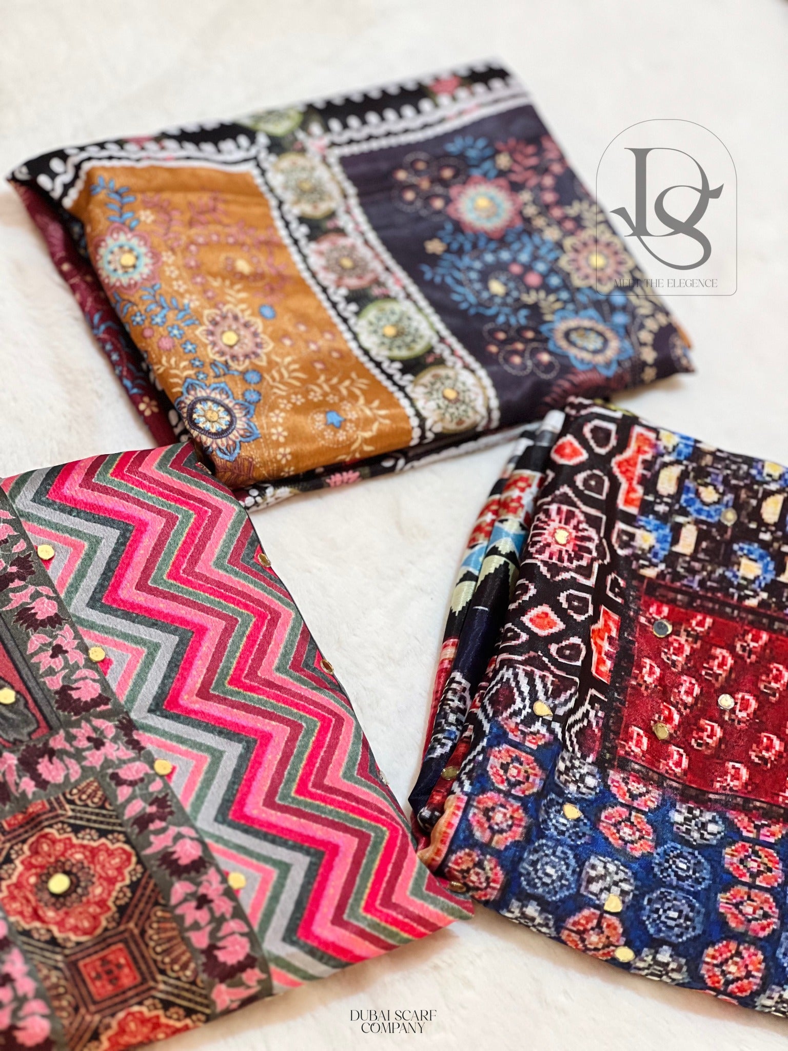 ETHNIC PRINTED SEQUIN HIJAB