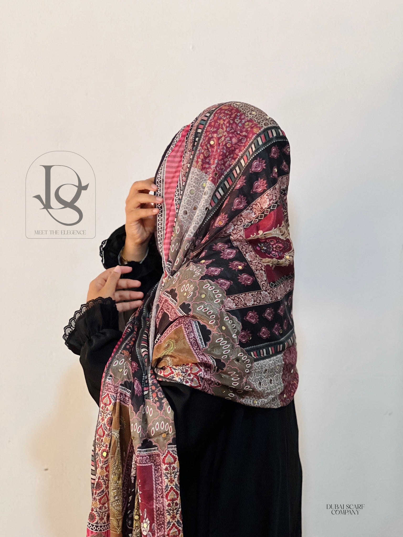 ETHNIC PRINTED SEQUIN HIJAB