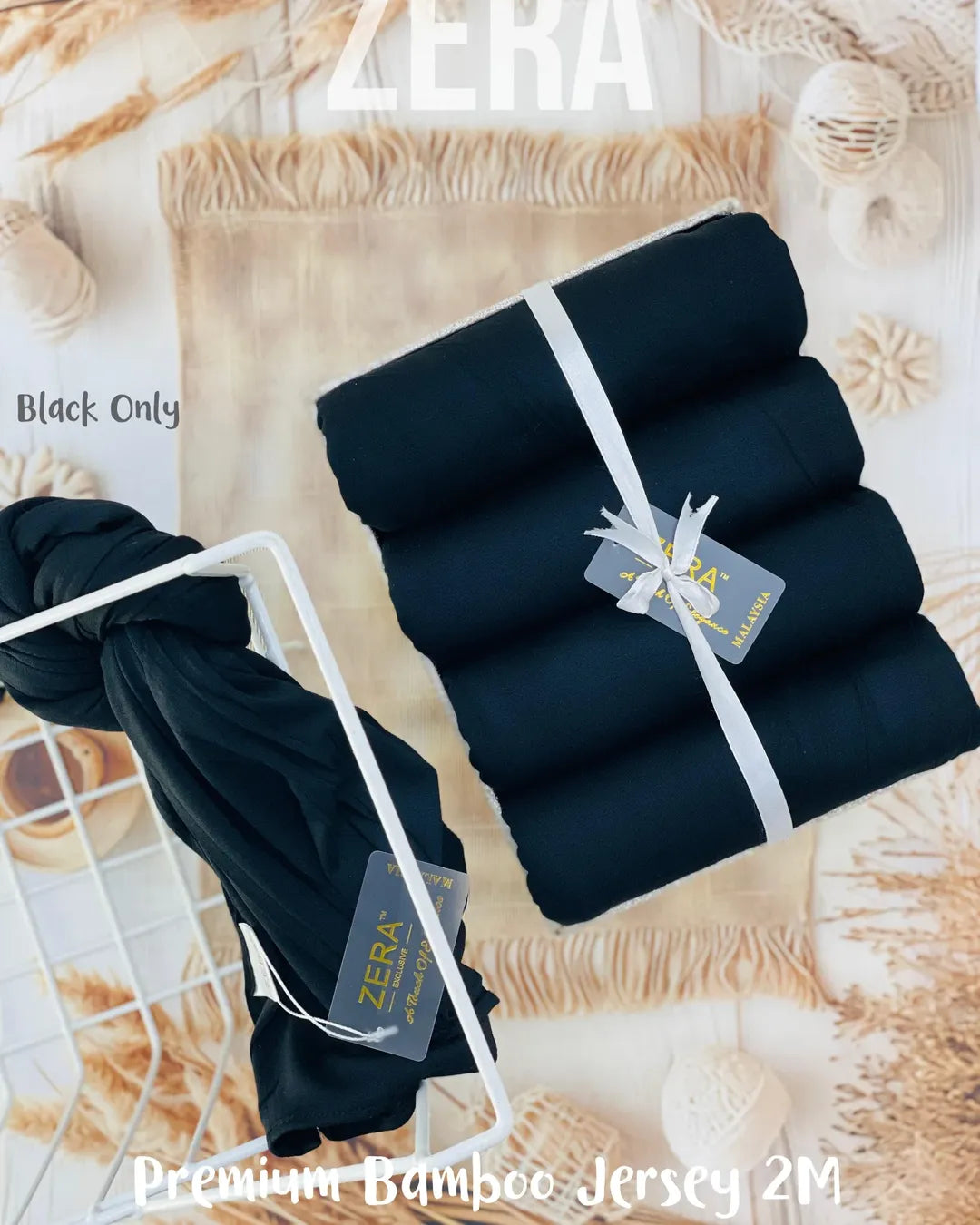 ZERA BLACK BAMBOO JERSEY HIJABS