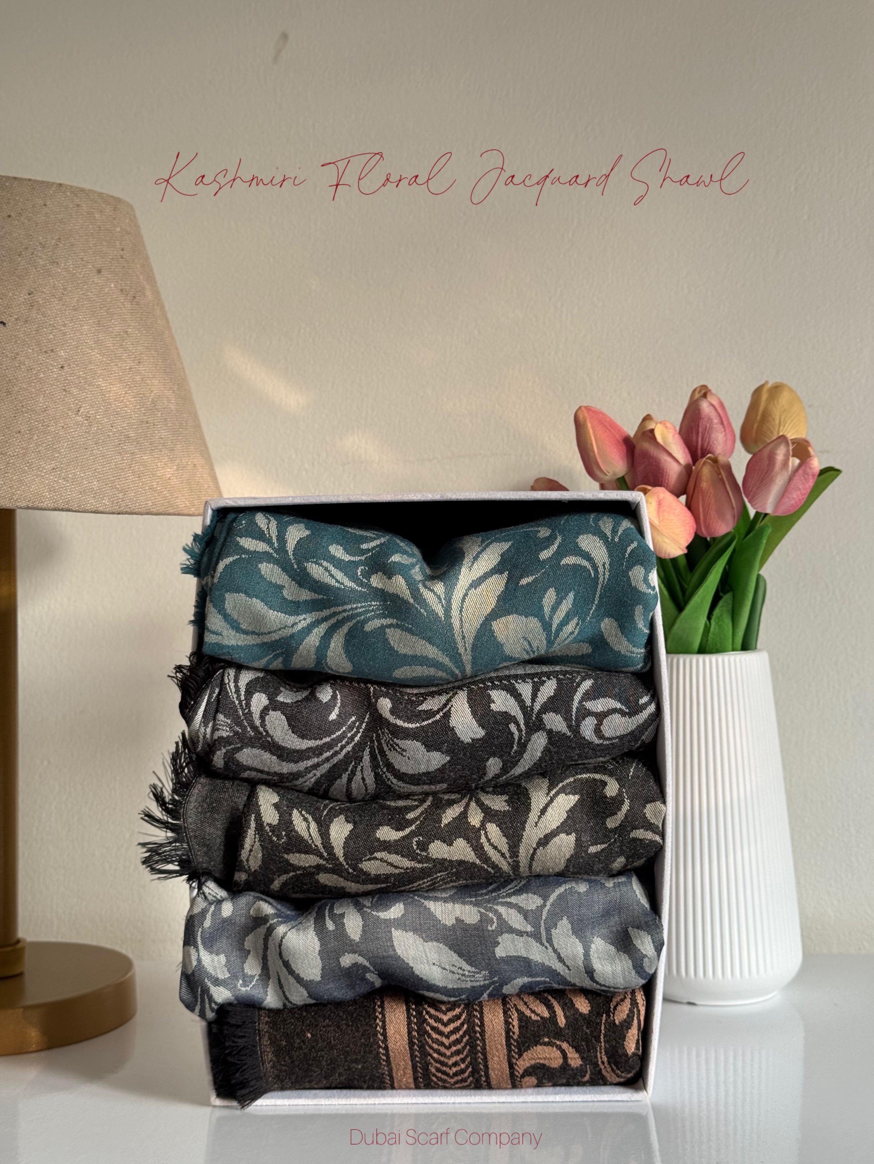 DSC KASHMIRI FLORAL JACQUARD SHAWL