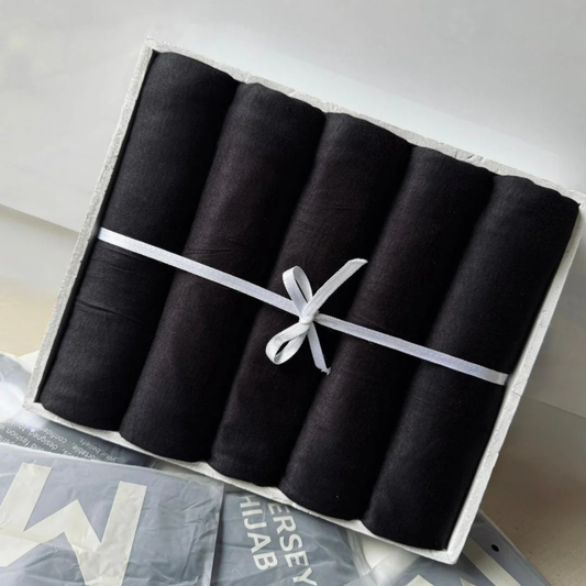 MOJA Jersey Hijab Black – 12PCS Set