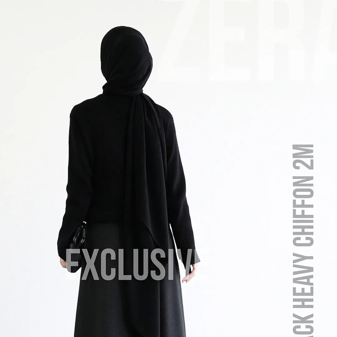 ZERA TRIPLE BLACK CHIFFON HIJABS