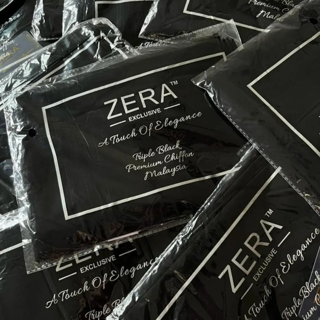 ZERA TRIPLE BLACK CHIFFON HIJABS