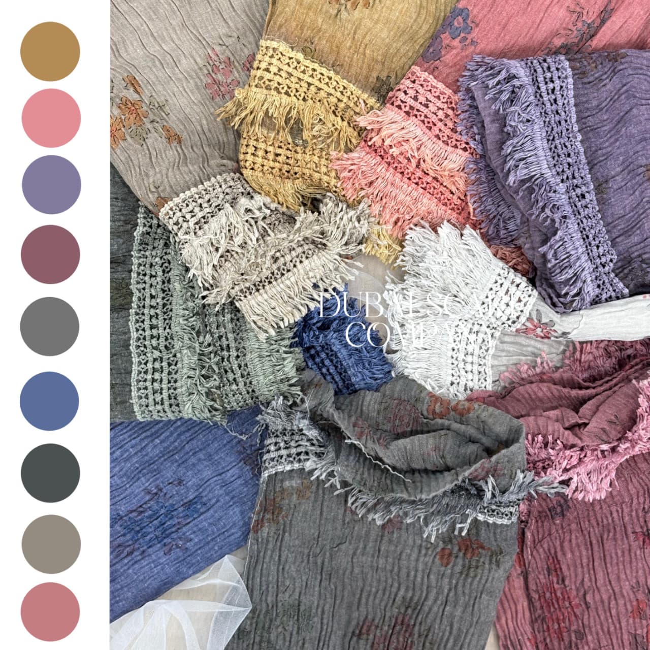 DSC PRINTED CRINKLE COTTON HIJABS WITH FRAYED BORDER