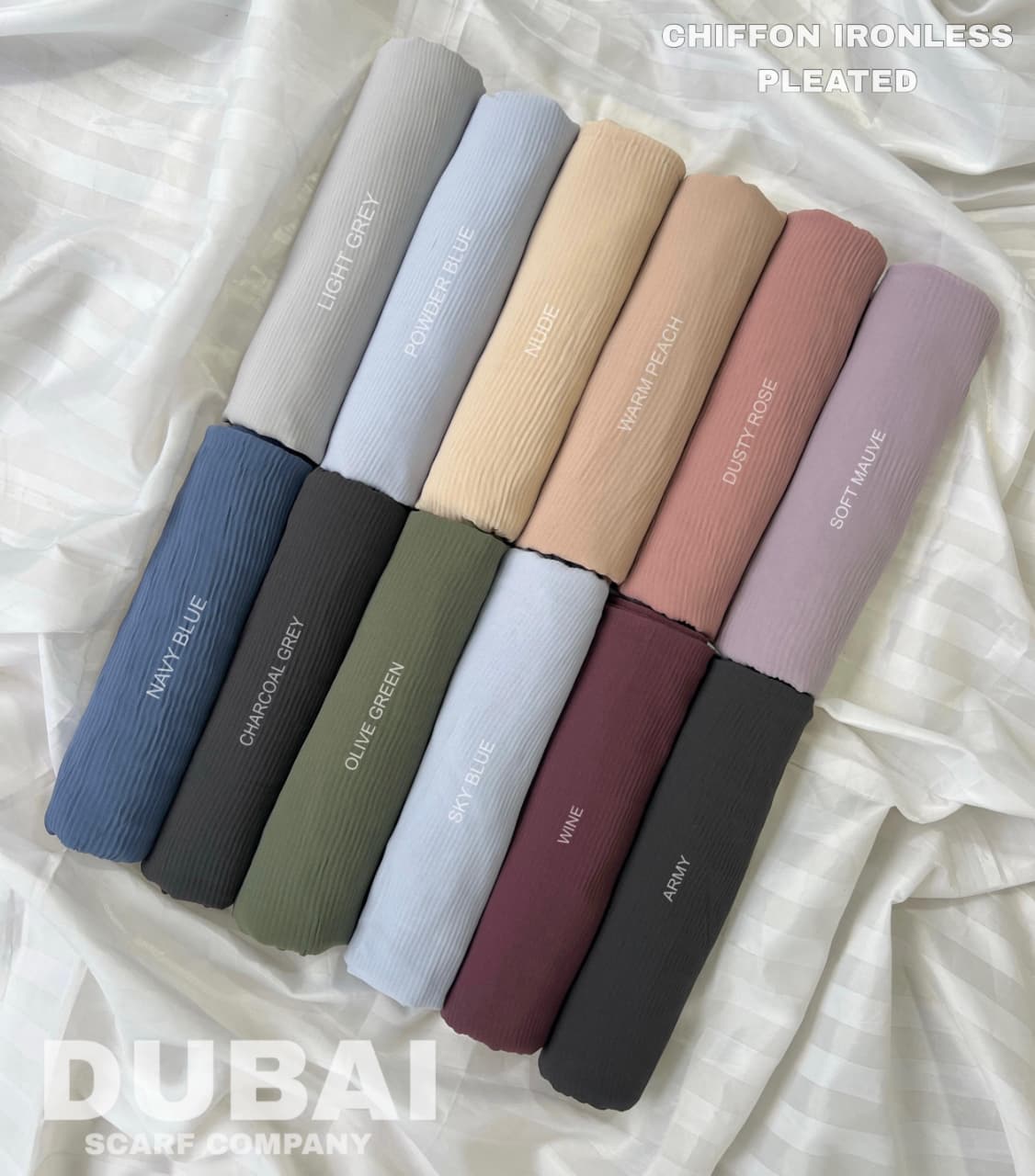 CHIFFON IRONLESS PLEATED HIJABS