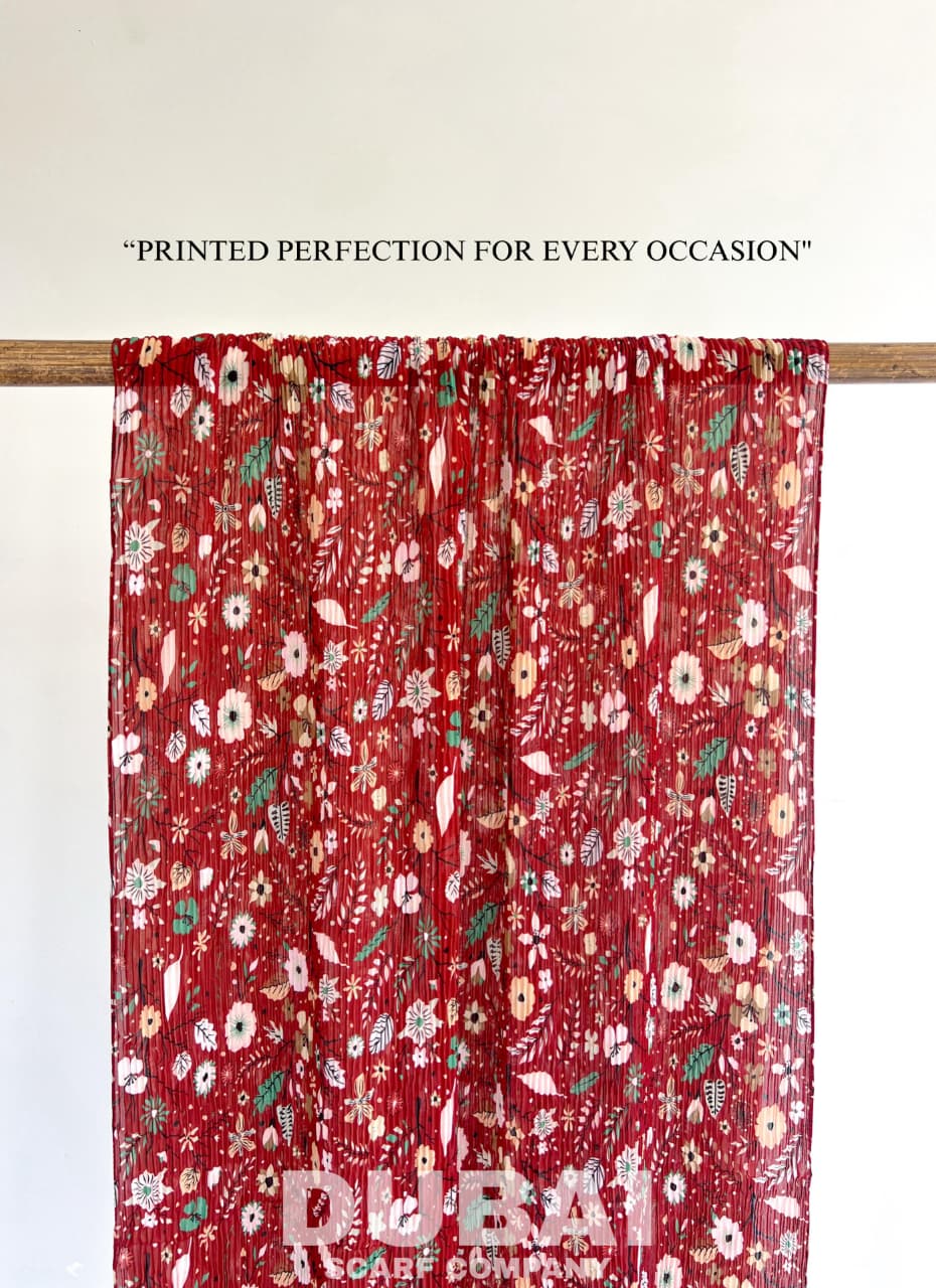 DSC FLORAL PLEATED PRINTED CHIFFON HIJABS