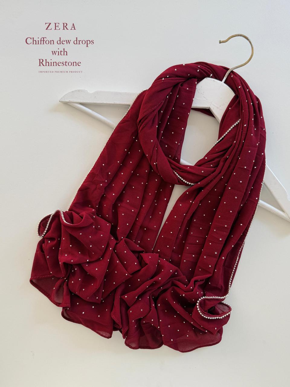 ✨ ZERA Chiffon Dew Drops with Rhinestone ✨