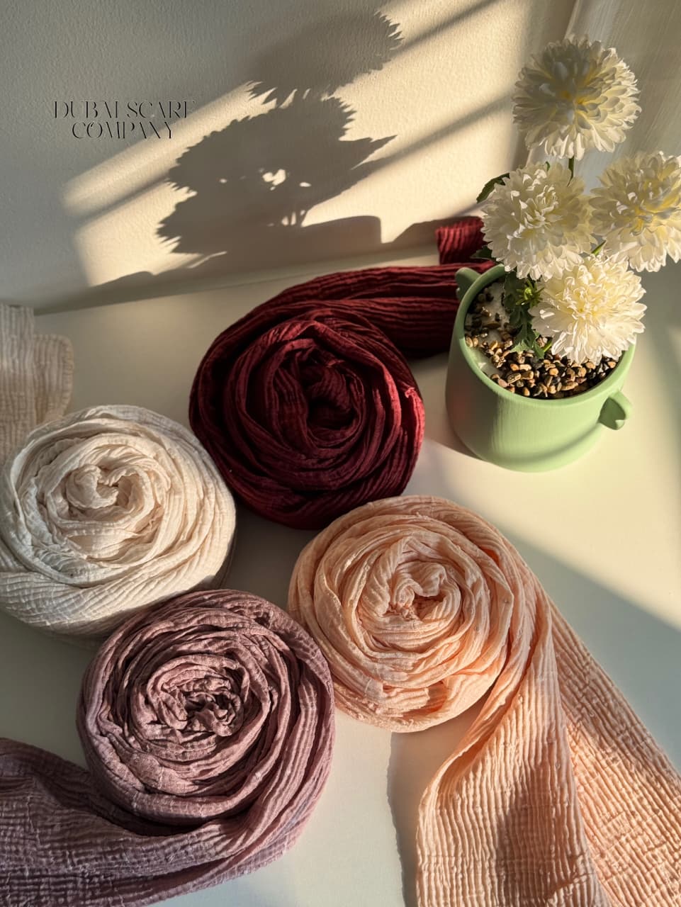 ✨ Crush Texture Plain Hijabs ✨ by Dubai Scarf Company