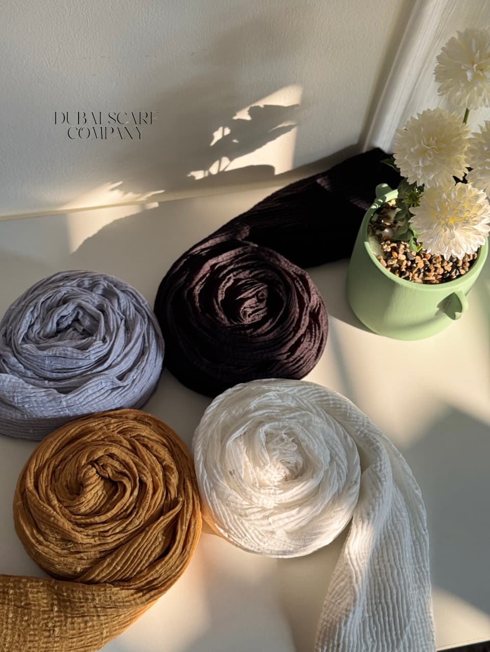 ✨ Crush Texture Plain Hijabs ✨ by Dubai Scarf Company