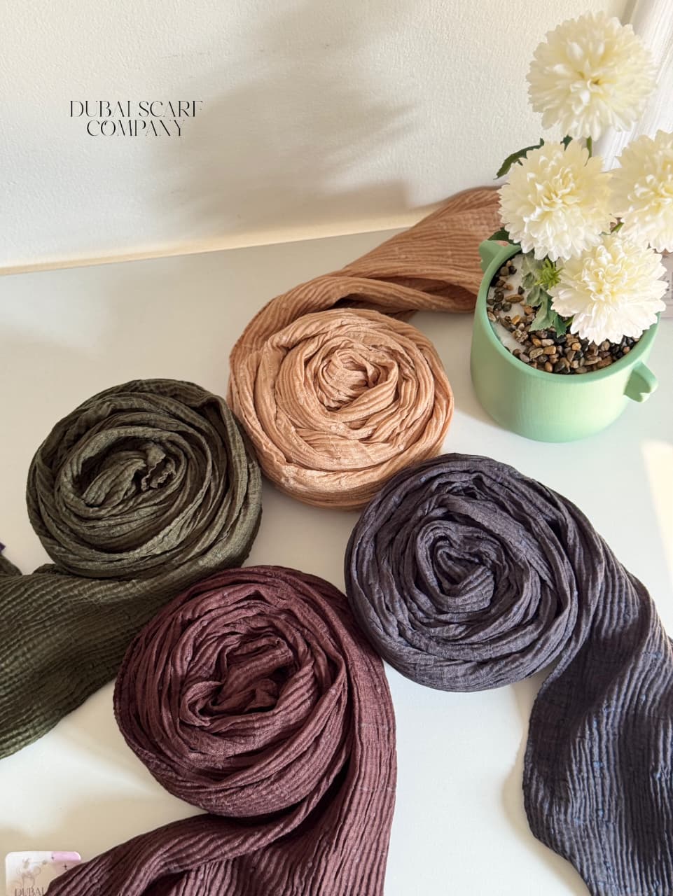 ✨ Crush Texture Plain Hijabs ✨ by Dubai Scarf Company