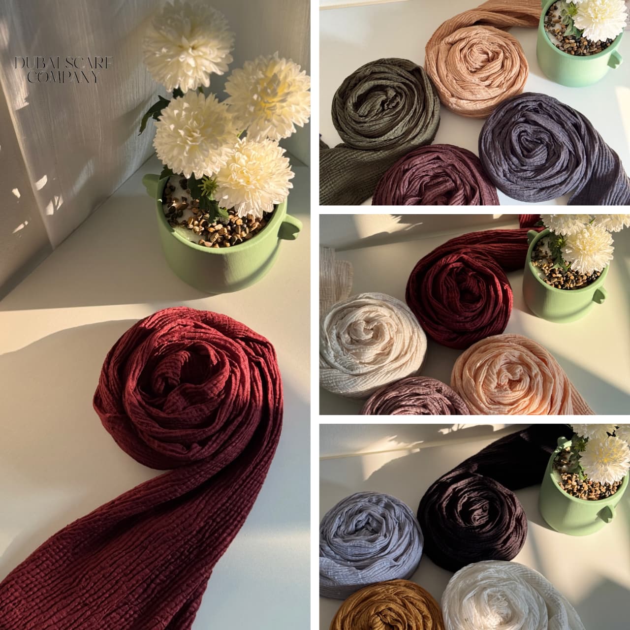 ✨ Crush Texture Plain Hijabs ✨ by Dubai Scarf Company