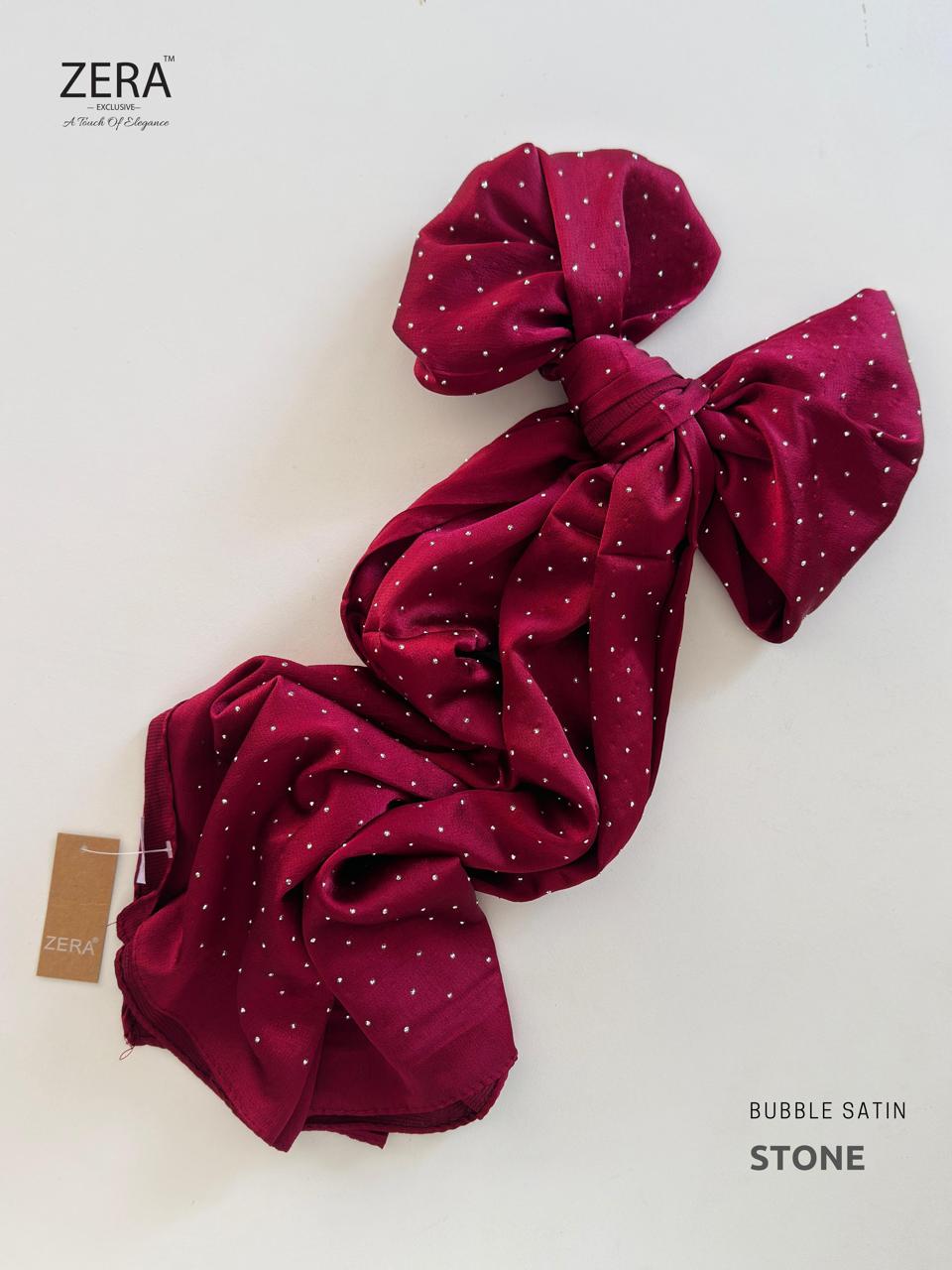 ✨ ZERA Bubble Satin Stone Hijabs ✨ Imported Premium Collection