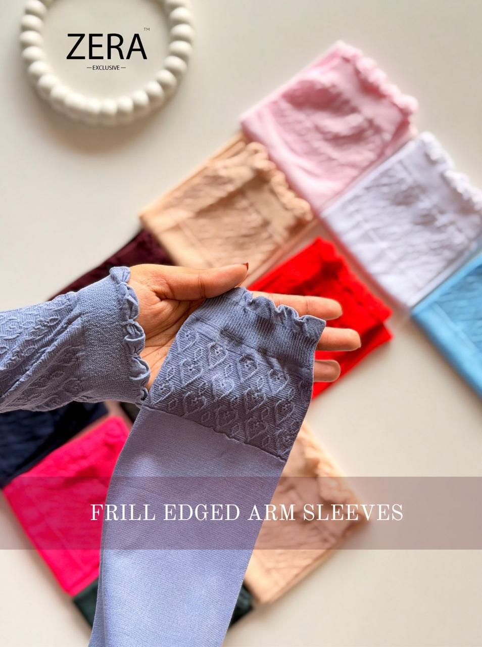 ZERA FRILL EDGED ARM SLEEVES – COLOUR