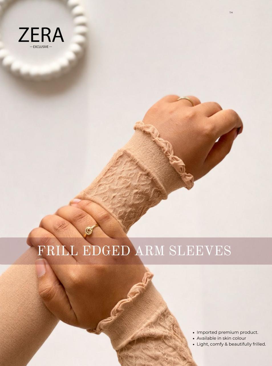 FRILL EDGED ARM SLEEVES – SKIN