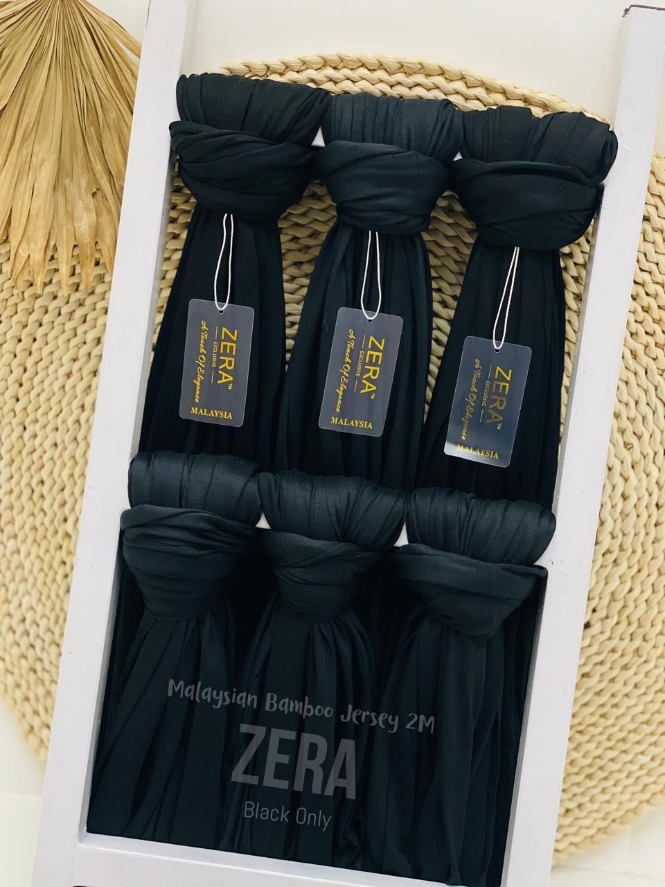 ZERA BLACK BAMBOO JERSEY HIJABS